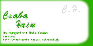 csaba haim business card